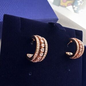 NEW: Swarovski Rose Gold Crystal Hoop Earrings